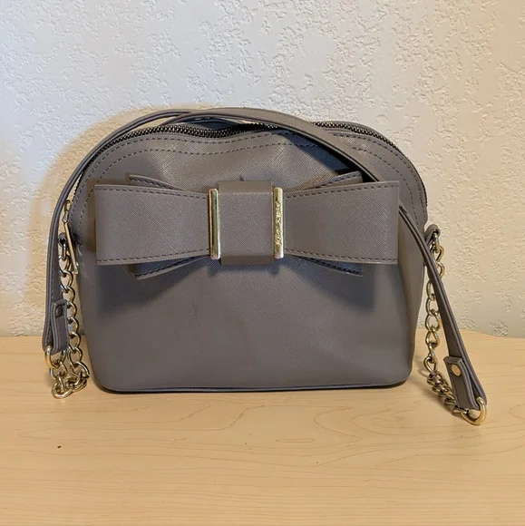 Betsey Johnson Elegant Gray Bow Accent Women's Bag - Picture 1 of 9